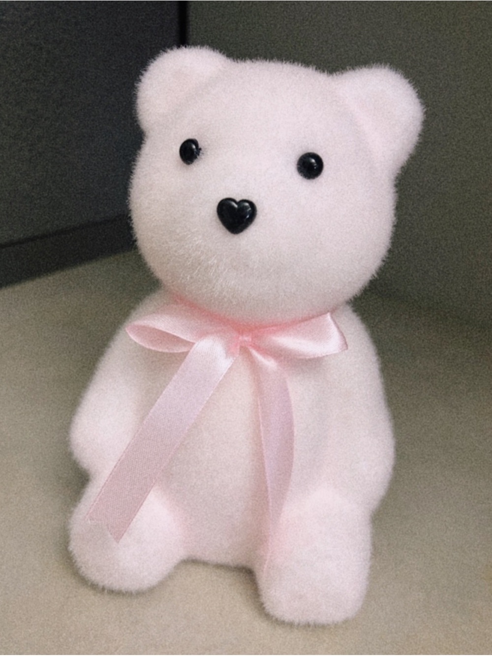 Pink Fuzzy Teddy Bear with Satin Bow